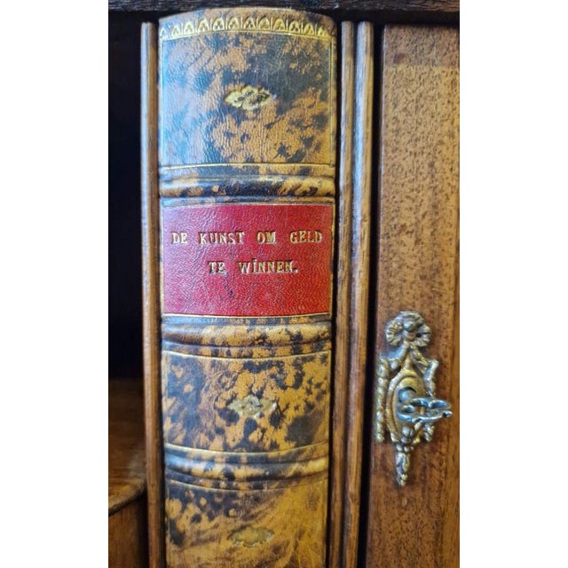 Antique secretary.Walnut veneer, oak.Germany.1860s.Dimensions: height 100cm; length 104cm; depth 50cm.