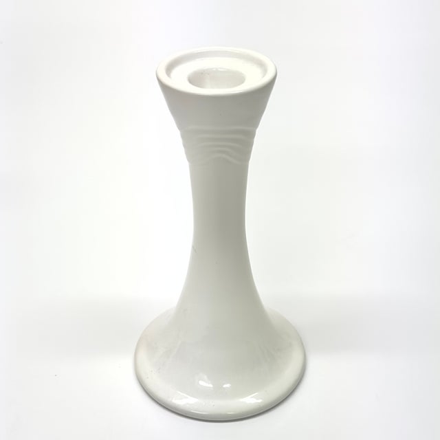 Ceramic Mixed White Ceramic Candle Holder Curation - Group of 7 For Sale - Image 7 of 16