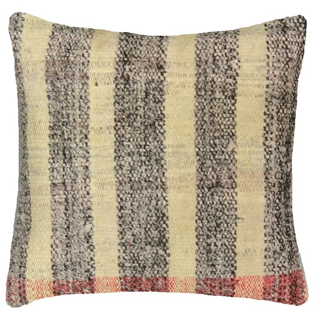 Abstract 1960s Turkish Hemp Pillow - 15" X 15" For Sale - Image 3 of 3