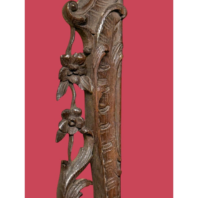 Small Antique 1740's French Rococo Hand-Carved Wood Mirror For Sale - Image 6 of 11