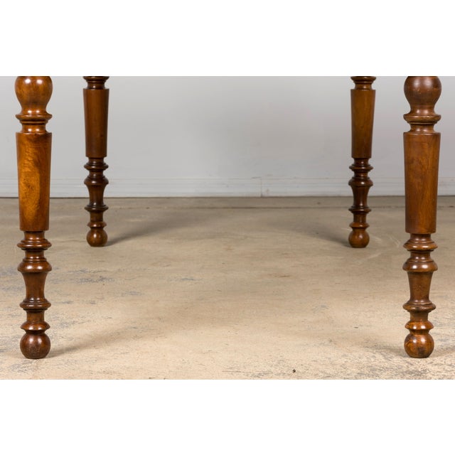 Mid-19th Century French Louis Philippe Walnut Writing Table With Three Drawers For Sale - Image 14 of 18