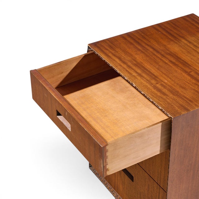 Frank Lloyd Wright for Henredon Taliesin Mid Century Mahogany Nightstands - Pair For Sale - Image 9 of 14
