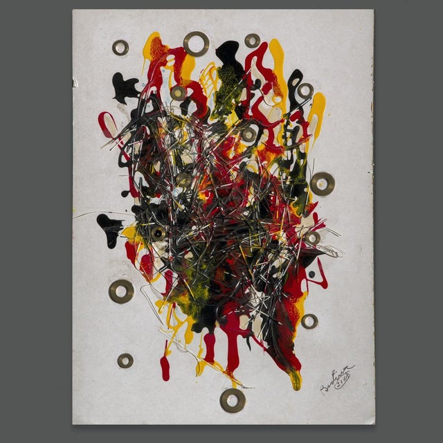 Bertina Lopez, Composition, 2001, Oil on Board For Sale - Image 4 of 8