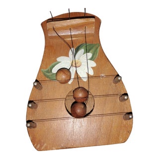 Vintage Appalachian Door Harp – Hand-Painted Folk Art Wooden Door Chime For Sale