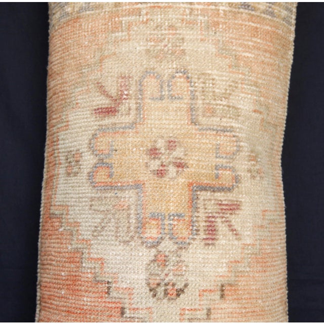 Mid 20th Century Handmade Muted Tones Rug Lumbar Pillow Cover -15'' X 35'' For Sale - Image 5 of 11