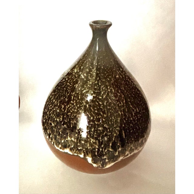 Striking mid-century American studio pottery weed vase, signed “Holleman” on the underside and attributed to ceramic...