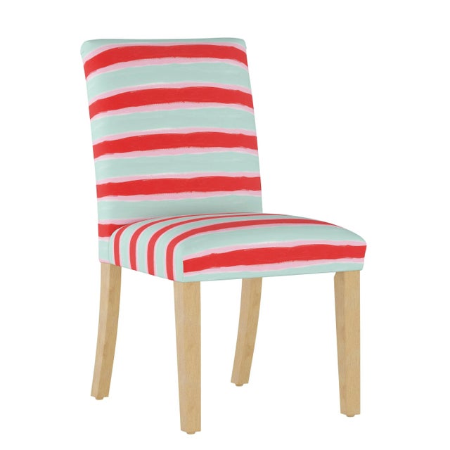 Megan Dining Chair in Mint Brush Stripe For Sale In Chicago - Image 6 of 7