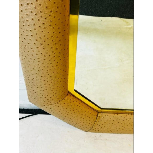 1980s Faux Ostrich Octagonal Mirror in the Manner of Karl Springer For Sale In Philadelphia - Image 6 of 10