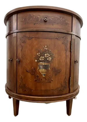 Ethan Allen Demi Lune Console Cabinet Nightstand