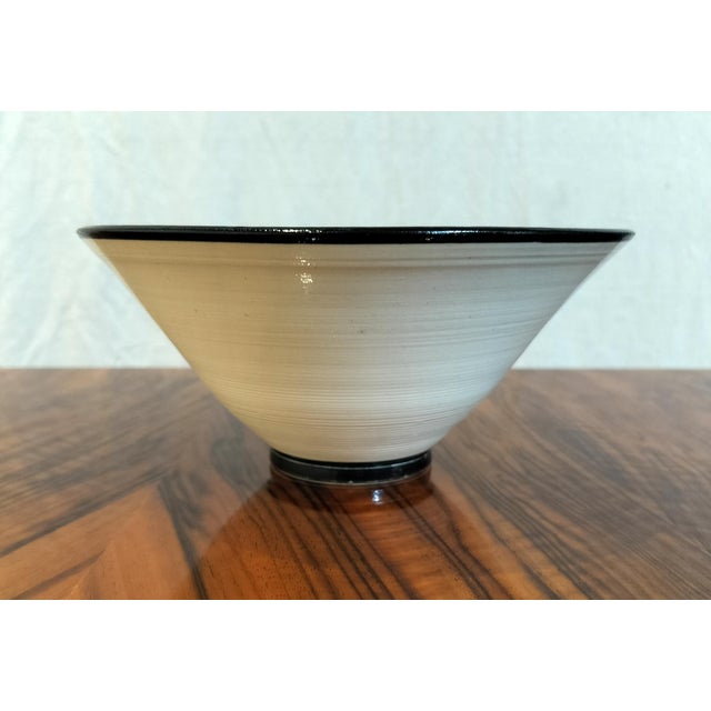Vintage American Studio Ceramic Bowl With Cat Silhouettes For Sale - Image 4 of 5