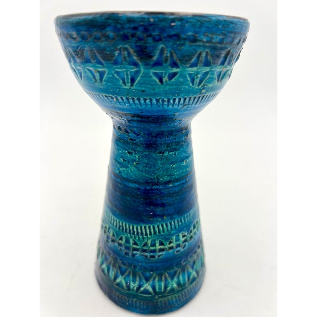 Rimini Blue Candle Holder by Aldo Londi for Bitossi, 1960s For Sale - Image 3 of 6