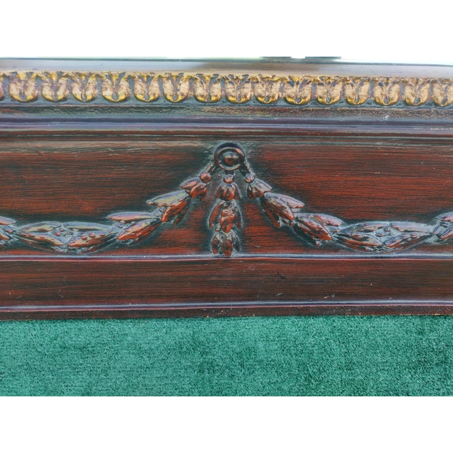 Vintage Monumental French Estate Pier Style Decorative Dark Faux Wood Finish Wall Floor Mirror For Sale In West Palm - Image 6 of 11