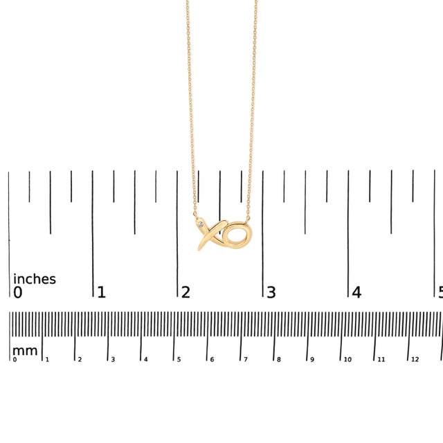 2020s Gold Vermeil Diamond Accent "XO" Necklace For Sale - Image 5 of 6