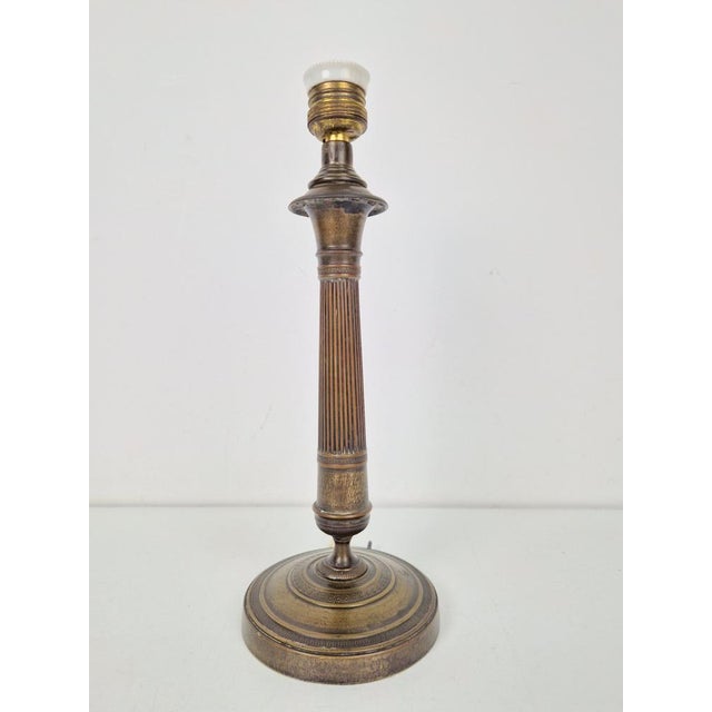 Traditional Vintage Empire Bronze Table Lamp, France, 1890s For Sale - Image 3 of 10