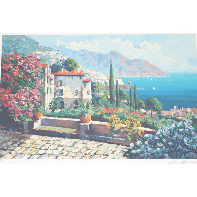 1980's Kerry Hallam Amalfi Coast Mediterranean Limited Edition Signed Serigraph For Sale - Image 4 of 18