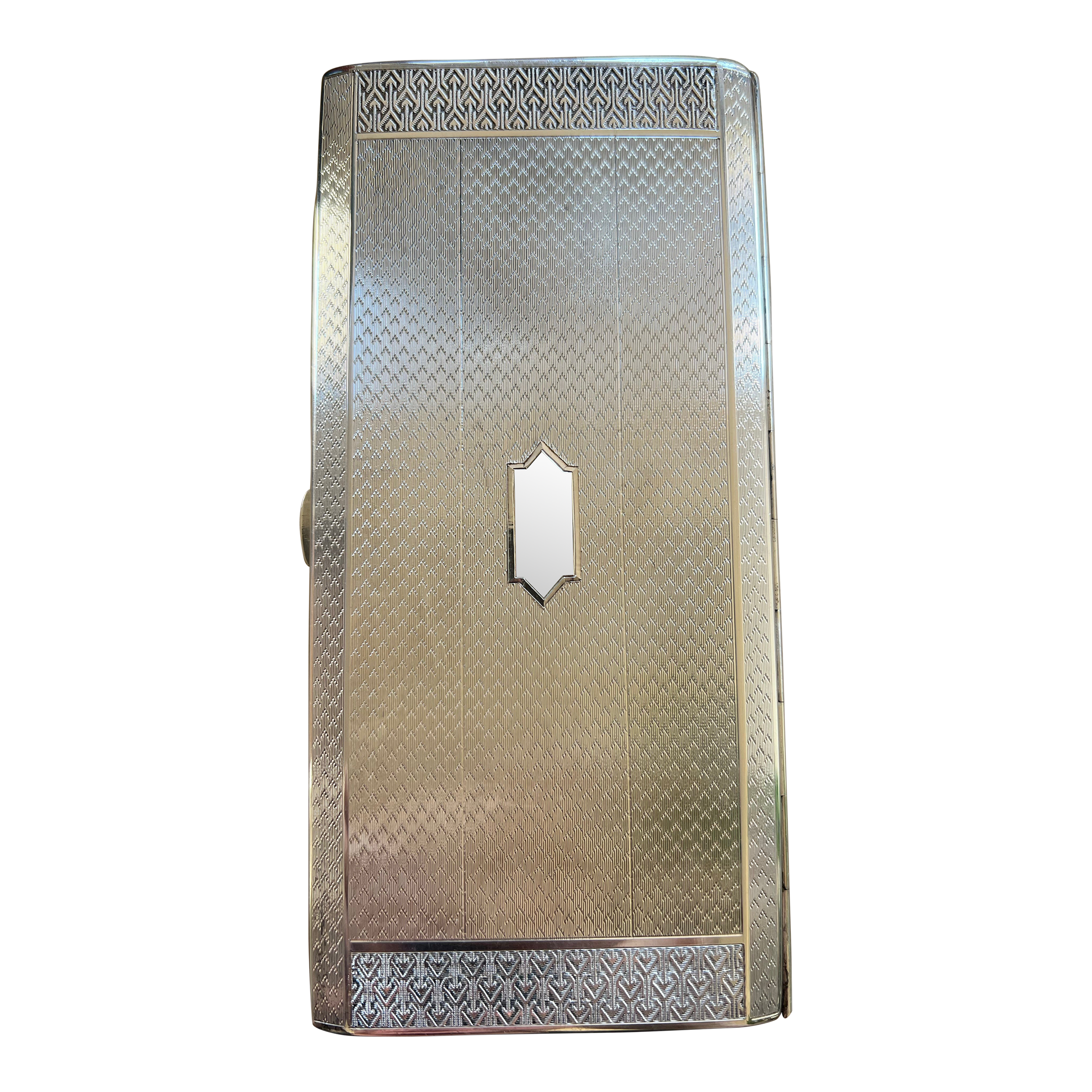 1930s silver cigarette case Art Deco Vintage .950 Sterling Silver Cigarette Case Circa 1930's. Card  Holder?