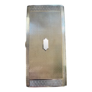 Art Deco Vintage .950 Sterling Silver Cigarette Case Circa 1930’s. Card Holder? For Sale
