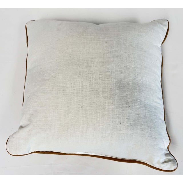 Custom Baroque Moorish Silk Velvet Appliqué Throw Pillow, India, 1980 For Sale - Image 12 of 12