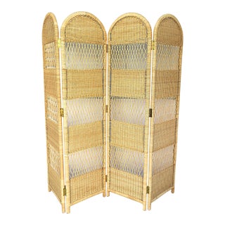 Wicker Screen Room Divider For Sale