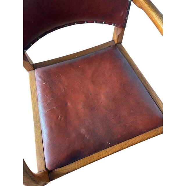 Wood Vintage Art Deco Armchair in the style of Heals and Sons, 1920 For Sale - Image 7 of 8