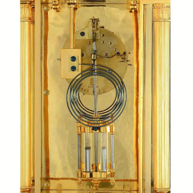 19th Century French Crystal Regulator by Bigelow Kennard With Painted Dial Mask For Sale - Image 6 of 7