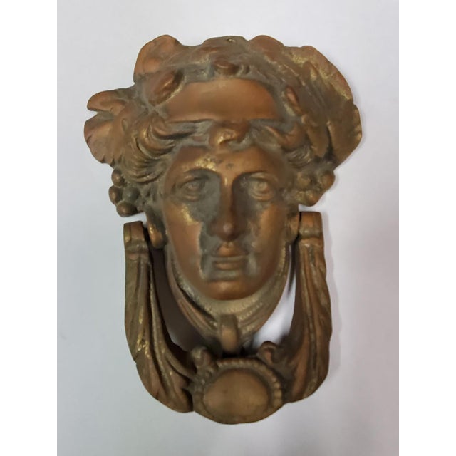 Bronze Late 19th Century Victorian Neoclassical Solid Bronze Door Knocker For Sale - Image 8 of 11