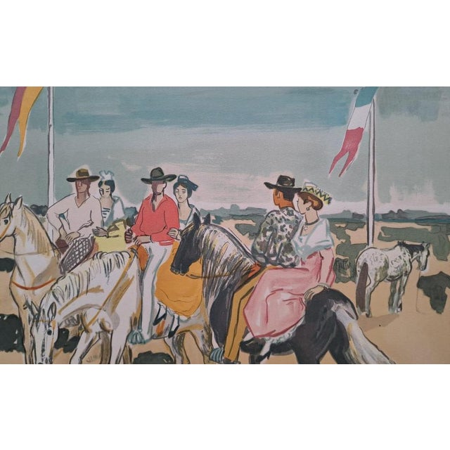 Yves Brayer, The Arlesiennes on Horseback, Original Color Lithograph For Sale - Image 4 of 9