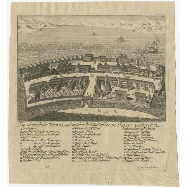 Nagasaki Japan Voc Engraving, 1736 For Sale - Image 3 of 11
