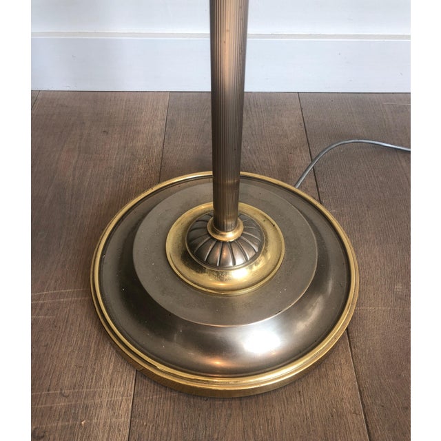 1940s Neoclassical 6-Light in Silver and Brass Floor Lamp For Sale - Image 11 of 12
