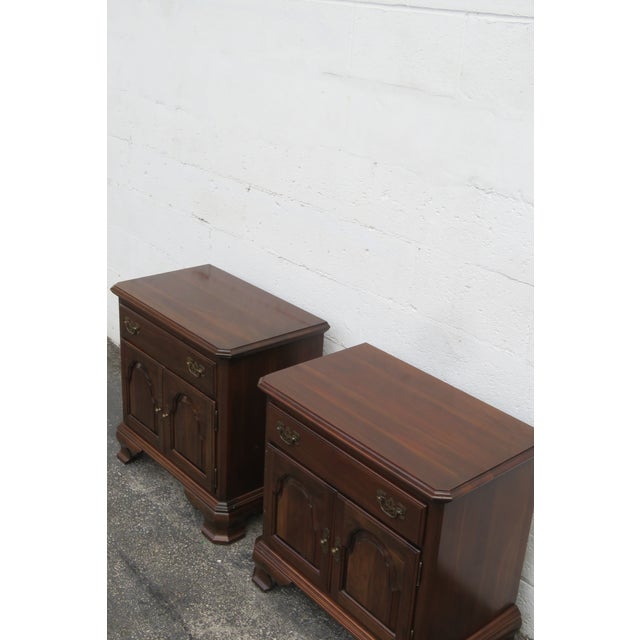 Wood Ethan Allen Large Nightstands End Side Bedside Tables a Pair 5784 For Sale - Image 7 of 12
