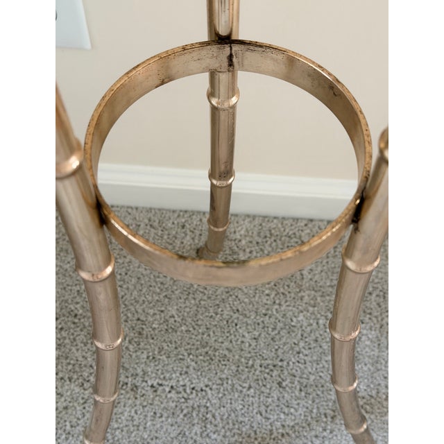 Metal 1970s Faux Bamboo Brass Plant Stand For Sale - Image 7 of 14