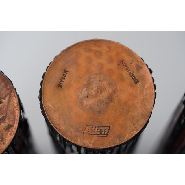 Mid-Century Modern Red Mosaic Pottery Vase from Ritter, 1960s, Set of 5 For Sale - Image 12 of 14