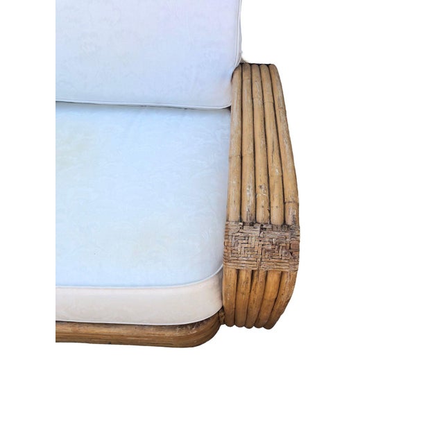 Wood Paul T. Frankl 5-Strand Square Pretzel Square-Back 3-Seat Sofa (Unrestored) For Sale - Image 7 of 12