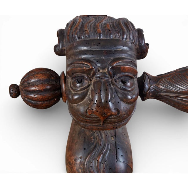 Wood Monumental 19th-Century Renaissance Revival Carved Walnut Folding Stool For Sale - Image 7 of 13