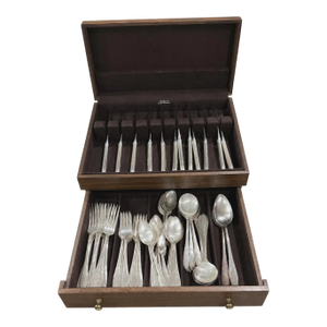 Vintage Silver-Plated Flatware Set for 12 With Chest
