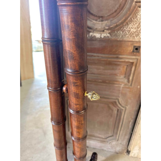 Faux Bamboo Cheval Mirror, 1900s For Sale - Image 3 of 12