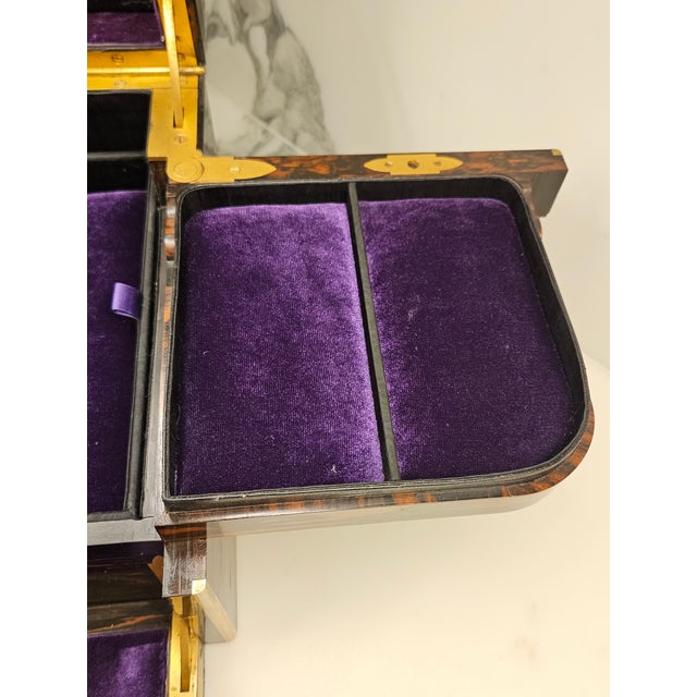 Coffee Vintage A. Klein Coromandel Jewelry Casket For Sale - Image 8 of 13