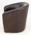 Milo Baughman Art Deco Style Brown Leather Swivel Tub Chair For Sale - Image 4 of 6