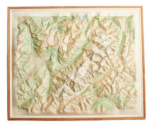 Vintage French Raised Relief Map of Mont Blanc Massif, 1970s