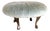 Vintage Hollywood Regency Pleated Sage Green Velvet Round Ottoman Featuring Elegant Cast Brass Cabriole Legs For Sale