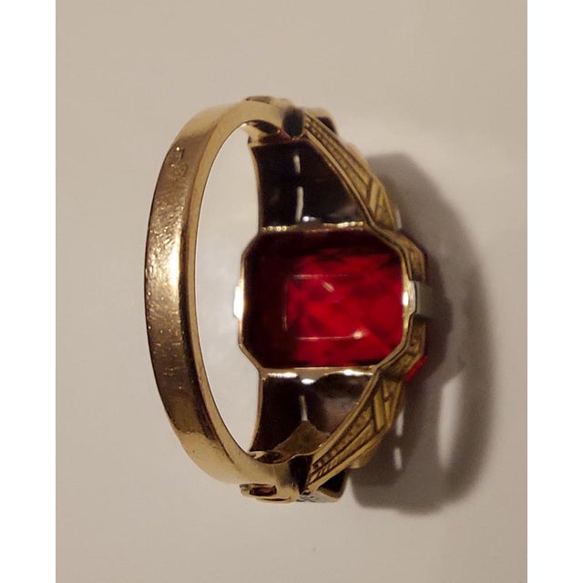 Amtique 18kt Gold Ring with Garnet and Precious Stones, 1890s For Sale - Image 14 of 18
