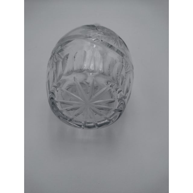 Transparent Vintage Hand-Cut Crystal Decanter With Stopper – Attributed Bohemian Style For Sale - Image 8 of 9