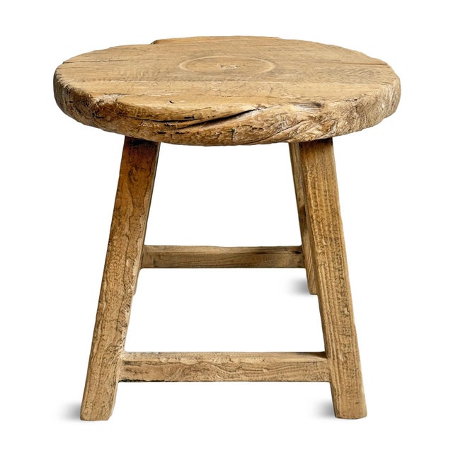 Rustic Farm Wheel Side Table For Sale In Los Angeles - Image 6 of 7