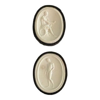 Antique Grand Tour Plaster Intaglios by Giovanni Liberotti - A Pair For Sale