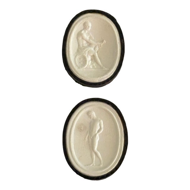 Antique Grand Tour Plaster Intaglios by Giovanni Liberotti - A Pair For Sale