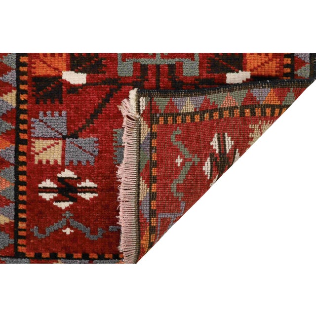 Mid-Century Modern Unique Vintage Mini Turkish Rug For Sale - Image 3 of 3