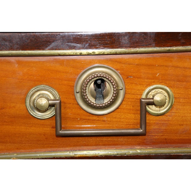 19th C French Directoire Brass Mounted Louis XVI Slate Top Commode For Sale - Image 9 of 13