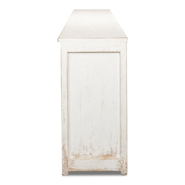 White Farmhouse Eight-Door Sideboard, 122" - Whitewashed Reclaimed Pine For Sale - Image 8 of 11