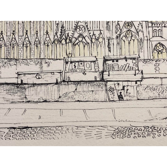 Black Marcel Genay, Notre-Dame-De-Paris, Lithograph, 1970s For Sale - Image 8 of 11