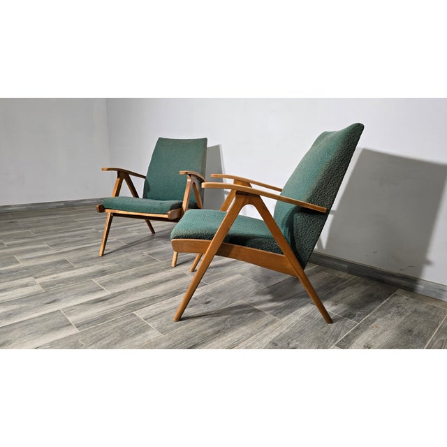 Green Mid-Century Armchairs, Set of 2 For Sale - Image 8 of 9